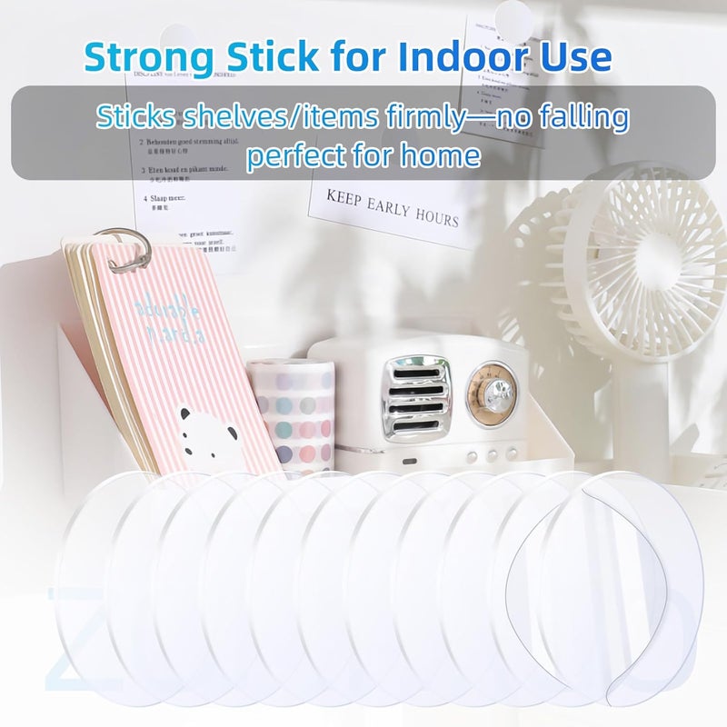 ZOMPAGO 10PCS Heavy Duty Double Sided Adhesive Mounting Circle Tape- Waterproof,Strong Adhesion,Clear, High Strength,No Residue Removability for Hanging,Wall Mounting, Home Decor,Adhesive for Shower - Image 4